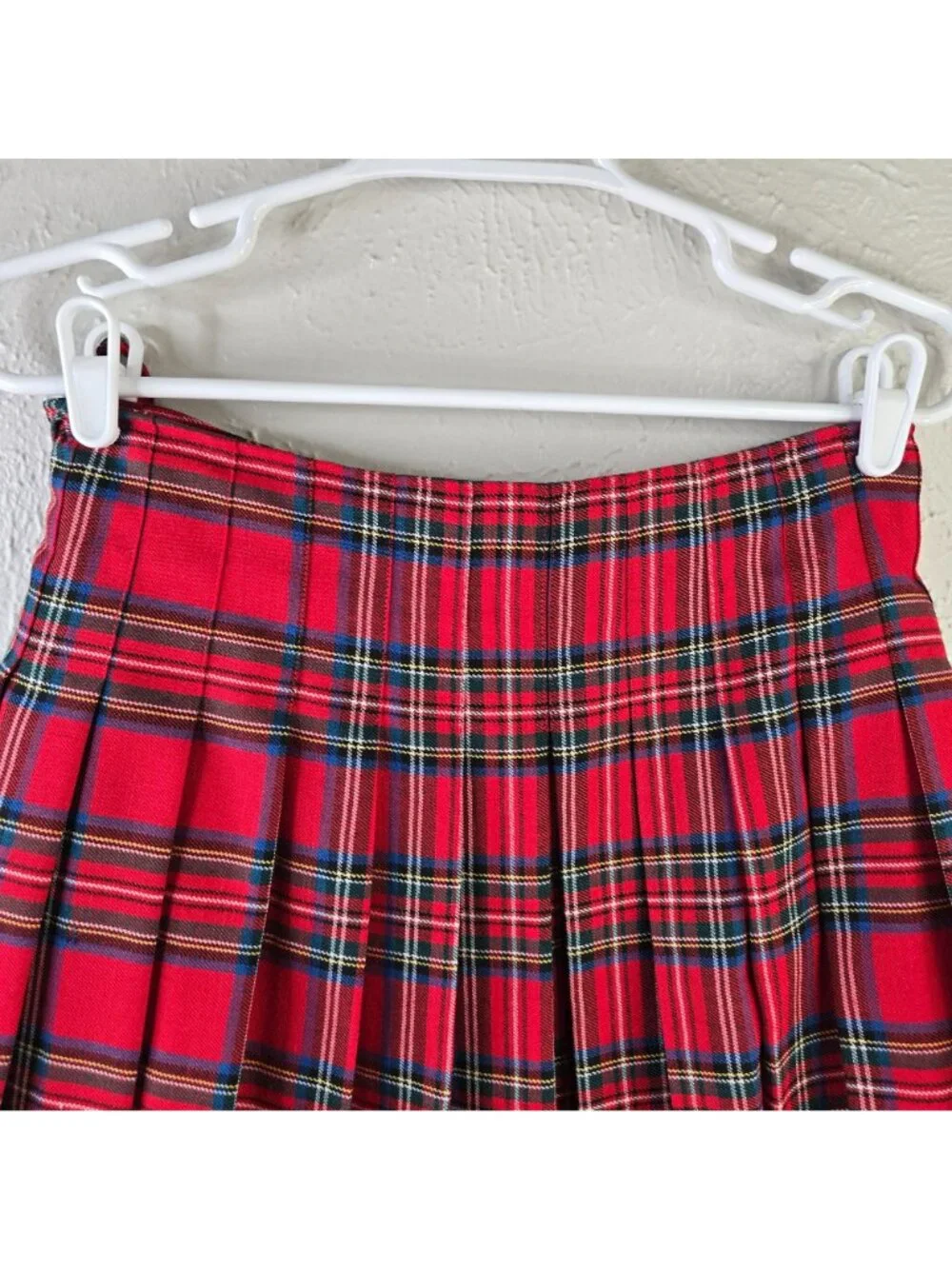 Express Pleated‎ Mini Wrap Skirt M Red Plaid Preppy Academia Grunge School Girl